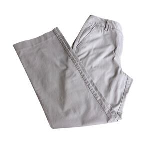 Talbots chino pants gray stretch cotton blend pockets straight leg classic Sz 6P
